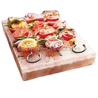 Plaque de sel rose de l'Himalaya avec support en acier inoxydable, sel brut de qualité alimentaire, brique/plaque pour grillades, barbecue, cuisson, OEM disponible en gros