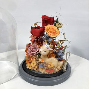 Hot Sale Custom ized Ewige konservierte Rosen in Glaskuppel für immer Rose Glas abdeckung für Abschluss Weihnachten Valentinstag Geschenk - Product Image 2