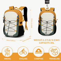 Sac à dos de voyage pliable léger et imperméable de 30 L pour la randonnée en plein air, avec logo personnalisé, antivol et tendance