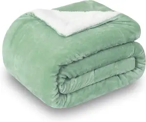 लक्जरी कंबल मोटी सर्दियों रजाई डबल मूंगा ऊन कंबल शीट डबल मेमने एफ ऊन lannel झपकी सोफे कंबल