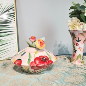 2025 Nodic moderno e caldo <span class=keywords><strong>di</strong></span> vendita in ceramica vaso floreale <span class=keywords><strong>con</strong></span> pittura a mano lucida modelli <span class=keywords><strong>di</strong></span> <span class=keywords><strong>fiori</strong></span> per matrimonio/festa - Product Image 4