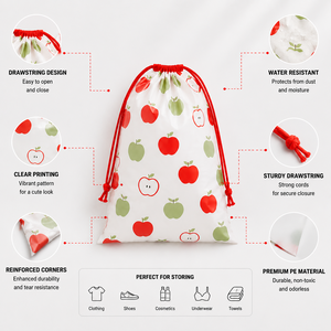 Wholesale Factory Plastic Drawstring Bag <b>PE</b> Packaging Easy to Open Reusable Drawstring Bag - Product Image 2