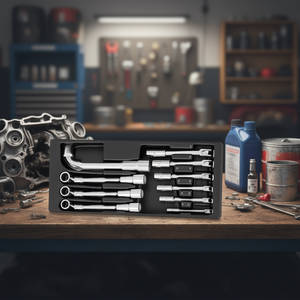 Juego de herramientas de 10 piezas con llaves de vaso, extensiones y trinquete para reparación automotriz - Product Image 3