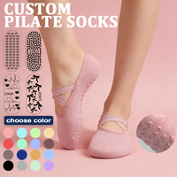 Chaussettes de yoga et de ballet pour femmes en coton de haute qualité avec sangles design, chaussettes de pilates antidérapantes, chaussettes athlétiques personnalisées
