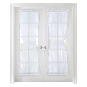 Rideaux de <span class=keywords><strong>porte</strong></span> XinLan en polyester beige semi-transparents avec attache, filtrant la lumière, <span class=keywords><strong>pour</strong></span> portes vitrées modernes - Product Image 6