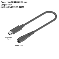 Câble mâle JILIAN 0.5/2/3/5/10M étanche pour ordinateur Starlink, en PVC/Nylon, charge rapide 5A PD 100W, port Type C DC 5.5x2.1mm