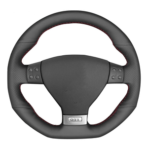 Housse de volant de voiture en cuir microfibre de fibre de carbone de style <span class=keywords><strong>sport</strong></span> personnalisé pour Volkswagen <span class=keywords><strong>Golf</strong></span> <span class=keywords><strong>5</strong></span> Mk5 GTI VW <span class=keywords><strong>Golf</strong></span> <span class=keywords><strong>5</strong></span> R32 Passat - Product Image 2