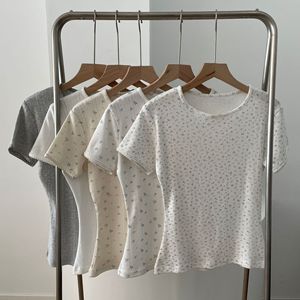 <span class=keywords><strong>Brandy</strong></span> BM, novedad de verano para mujer, camiseta Floral de manga corta con cuello redondo, <span class=keywords><strong>ropa</strong></span> para el hogar, temperamento ajustado y pijama versátil - Product Image 1