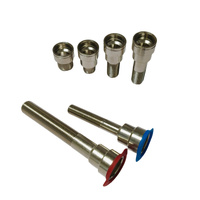 Raccord de robinet hexagonal électroplaqué en laiton nickelé, filetage mâle, type French Red Blue Ring, avec embout d'extension