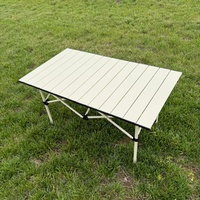 Mesa Plegable Portátil de Acero de Alta Calidad para Acampar al Aire Libre, Impermeable y Fácil de Limpiar, Muebles de Exterior para Picnic y Playa