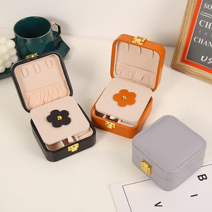 Portagioie in Pelle a Doppio Strato Portatile Stile Semplice per Viaggi Con <span class=keywords><strong>Specchio</strong></span> - Product Image 3