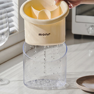 Monr – porte-pinceaux de maquillage en plastique jaune clair, organisateur de bureau 4 en 1, seau de rangement, conteneur cosmétique - Product Image 2
