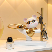 Ornement de rangement de clés plateau d'ours violent décoration d'armoire à chaussures de salon