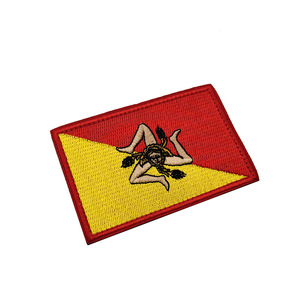 Parches de bucle de gancho bordados a máquina 9*6CM brazaletes de <span class=keywords><strong>bandera</strong></span> siciliana para ropa sombreros y mochilas decoración personalizada - Product Image 1