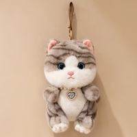 Porte-clés en peluche personnalisé en coton PP, motif chat mignon, mini sac parfumé, faible MOQ, vente en gros