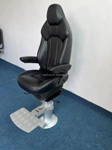 Siège <span class=keywords><strong>de</strong></span> <span class=keywords><strong>capitaine</strong></span> <span class=keywords><strong>de</strong></span> bateau en cuir avec cadre en alliage d'aluminium, siège <span class=keywords><strong>de</strong></span> yacht, avec accoudoirs réglables, blanc - Product Image 2