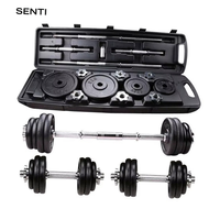Ensemble d'haltères et de barres réglables en fonte peinte 50 kg, personnalisable, avec support de rangement portable haut de gamme pour équipement de gym