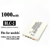 Baterai Lithium Isi Ulang BLC-2 1000mAh 3.6V untuk Ponsel 3310/3330/3350/3530/6650/6800 Perlindungan IC Ganda-Tersedia
