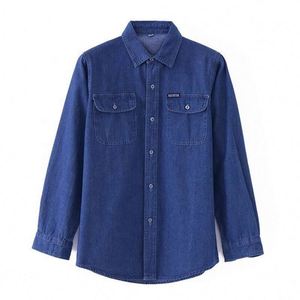 Nuovo arrivato 2025 primavera e autunno camicia in Denim per gli uomini manica lunga ampia camicia Casual per gli uomini cappotto sottile - Product Image 4