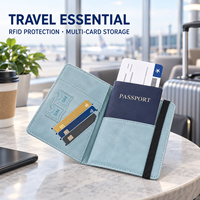 Porte-passeport en cuir PU très vendu en stock, étui multifonctionnel anti-RFID, peut stocker des cartes SIM et des documents
