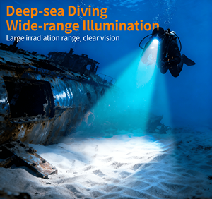 Подводный фонарь для дайвинга, светодиодный, с длительным временем работы, перезаряжаемый литиевый аккумулятор, профессиональный, водонепроницаемый IPX8, для ночных погружений - Product Image 4