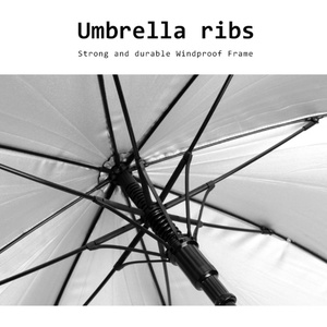 Daily Lightweight Portable Silver UV-Coated Straight Metal Traveler's <b>Umbrella</b> Great for Tourists Manual Control Carry Case - Product Image 4