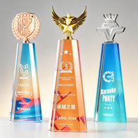 Trofeo de Cristal de Alta Calidad con Logotipo Personalizado, Premio de Cristal Premium Grabado con Láser para Premios Corporativos y Eventos Deportivos