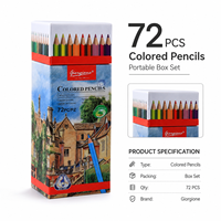 Giorgione G-WL72 Ensemble de 72 crayons de couleur à base d'huile avec mine de 3,0 mm, emballage en papier, pour enfants et étudiants, dessin et coloriage