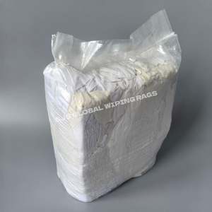 Trapos de lana blanca reciclada absorbentes para limpieza, trapos de lana de algodón recuperada para limpieza - Product Image 1