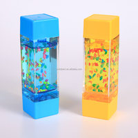 Bouteille de liquide sensoriel en acrylique personnalisée, minuteur, fidget, sablier à huile, apaisant, anti-stress, pour cadeaux promotionnels et festifs