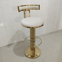 Offres Spéciales Moderne En Acier Inoxydable de Luxe À Dossier Haut Pivotant Tabouret De Bar Chaise Haute Réglable Pour Comptoir d'hôtel