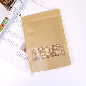 Nhà Máy Bán buôn với cửa sổ trong suốt chống ẩm dây kéo nâu kraft giấy nhựa dọc Nut bao bì túi - Product Image 5