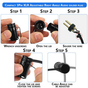 <span class=keywords><strong>Cable</strong></span> <span class=keywords><strong>XLR</strong></span> de 3 Pines de Bajo Perfil, Macho <span class=keywords><strong>a</strong></span> Hembra, Ángulo Recto Ajustable, Conector Original, <span class=keywords><strong>Cable</strong></span> de Audio <span class=keywords><strong>Balanceado</strong></span> para Micrófono - Product Image 4