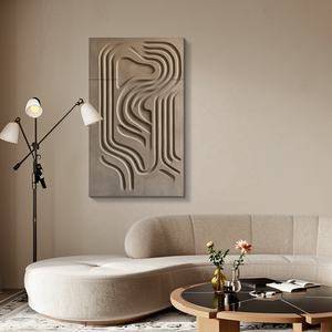 JZ Home Decor Technique Mixte Oeuvre Abstraite 3D Waibi Sibi Peinture <span class=keywords><strong>À</strong></span> La Main Sculpture Sur Bois Art Mural - Product Image 2