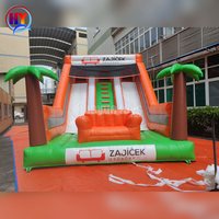 Vente Flash : Toboggan Aquatique Commercial Gonflable Personnalisé 7x4.7x4.85m Thème Palmier pour Piscine Extérieure Enfants et Adultes