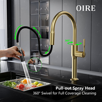 Robinet de cuisine extractible à rotation 360° en acier inoxydable SUS 304 de qualité alimentaire, design unique, pour verres à vin rouge de Kaiping