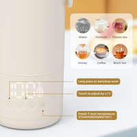Bouilloire Électrique Portable Sans Fil Haut de Gamme à Affichage Numérique, Mini Tasse Chauffante et Isotherme de Voyage