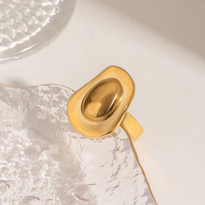 Bague de cowgirl tendance en acier inoxydable 316L plaqué or 14k 18k, anti-ternissement, pour femme - Product Image 4