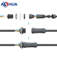 Connecteur mâle-femelle étanche IP68 M29 35A 2 broches à visser pour montage sur panneau