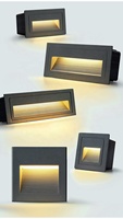 Lumière LED encastrée pour marches d'escalier, carrée, pour extérieur, rue, pièce