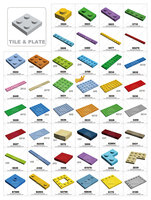 DELO TOYS (12 COLORI) Blocchi di Costruzione in Plastica ABS 8x16, Mattoncini DIY per Costruzioni, Piastra 8 X 16, 8*16 (NO.92438)
