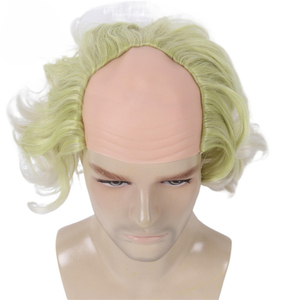 Hades 2 Cos Beetle Juice Peluca Blanco Verde Gradiente Halloween Peluca calva - Product Image 3