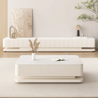 Meubles de Salon de Luxe Moderne Minimaliste, Ensemble Meuble TV avec Cheminée et Tiroir