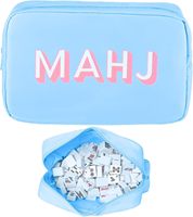 Sac de rangement Mahjong grande capacité, portable, imperméable en nylon, avec fermeture éclair, écologique, durable, pour jetons de Mahjong, sac de toilette et de maquillage