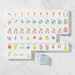 Juego de Mahjong Personalizado Estilo Americano, 160 Piezas, Color Azul Brisa Marina, Pintado a Mano en Acrílico, Plegable, Moderno y Lujoso, Set de Regalo - Product Image 4
