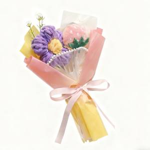 Souvenir de la Saint-Valentin, fleur de simulation de poche, fleur en laine tricotée, mini bouquet de fraises - Product Image 5