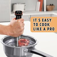 2022 Alat Masak Sous Vide Stainless Steel untuk Dapur Rumah Tangga, Slow Cooker Terprogram 1100W Hitam Elektrik Layar Sentuh Plastik 20 Gratis