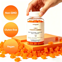 Gummies probiotiques au vinaigre de cidre de pomme avec vitamine B12, Amla et L-Théanine pour la digestion et la réduction du stress corporel