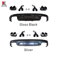 Diffuseur de pare-chocs arrière style SQ5 avec embouts d'échappement noirs pour Audi Q5 FY 8R 2018 2019 2020 2021 - Accessoires de kit carrosserie