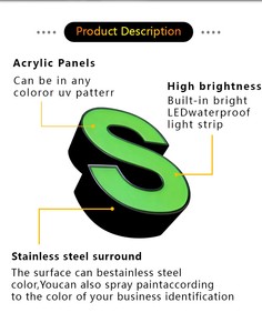 Enseigne lumineuse LED 3D personnalisée, étanche, à éclairage frontal, pour devanture de <span class=keywords><strong>restaurant</strong></span>, <span class=keywords><strong>extérieur</strong></span> - Product Image 5